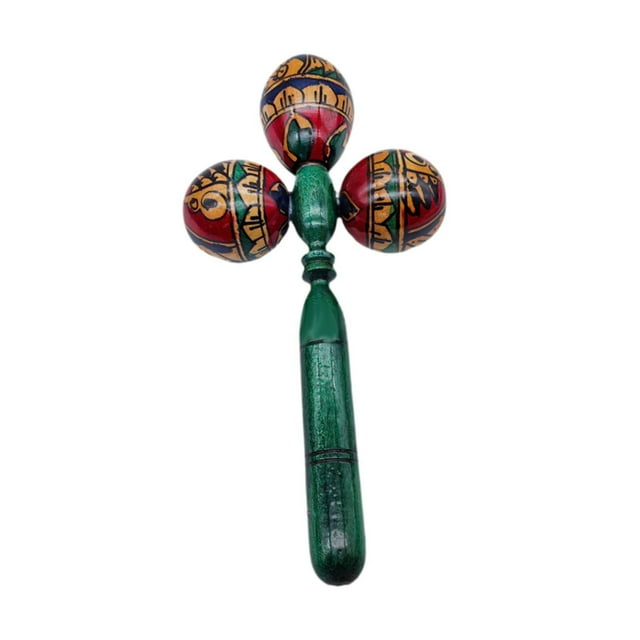 Bunblic Maraca African Musical Instrument with Clear Sound Professional Percussion Instrument Rumba Shaker for Accompaniment Concert Green