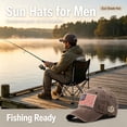 thumbnail image 5 of WANYNG Adult Classic American Flag Washed Old Letter American Sunshade Baseball M P Mens Hat Plain Snap Back Baseball Cap, 5 of 9