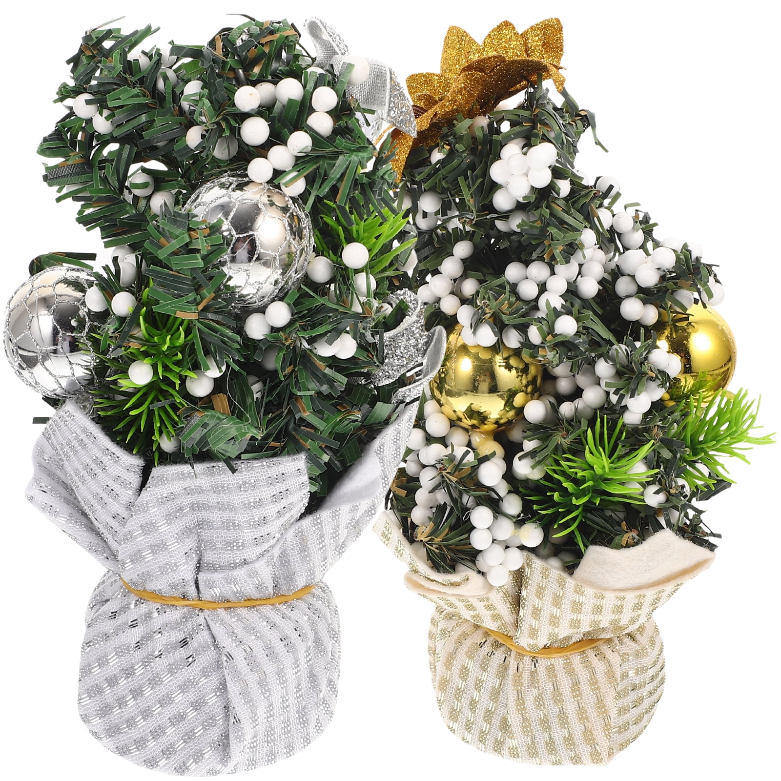 2pcs Mini Christmas Trees Artificial Tabletop Christmas Trees Small Christmas Trees