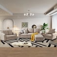 thumbnail image 2 of Pingliang Home 4 Piece Sofa Set,Sectional Sofa Couch with Storage Ottoman and Storage Pockets, L Shaped 3 Seater+Ottoman+Loveseat+Accent Chair,Living Room Furniture Set for Apartment Apt Living Room, 2 of 9