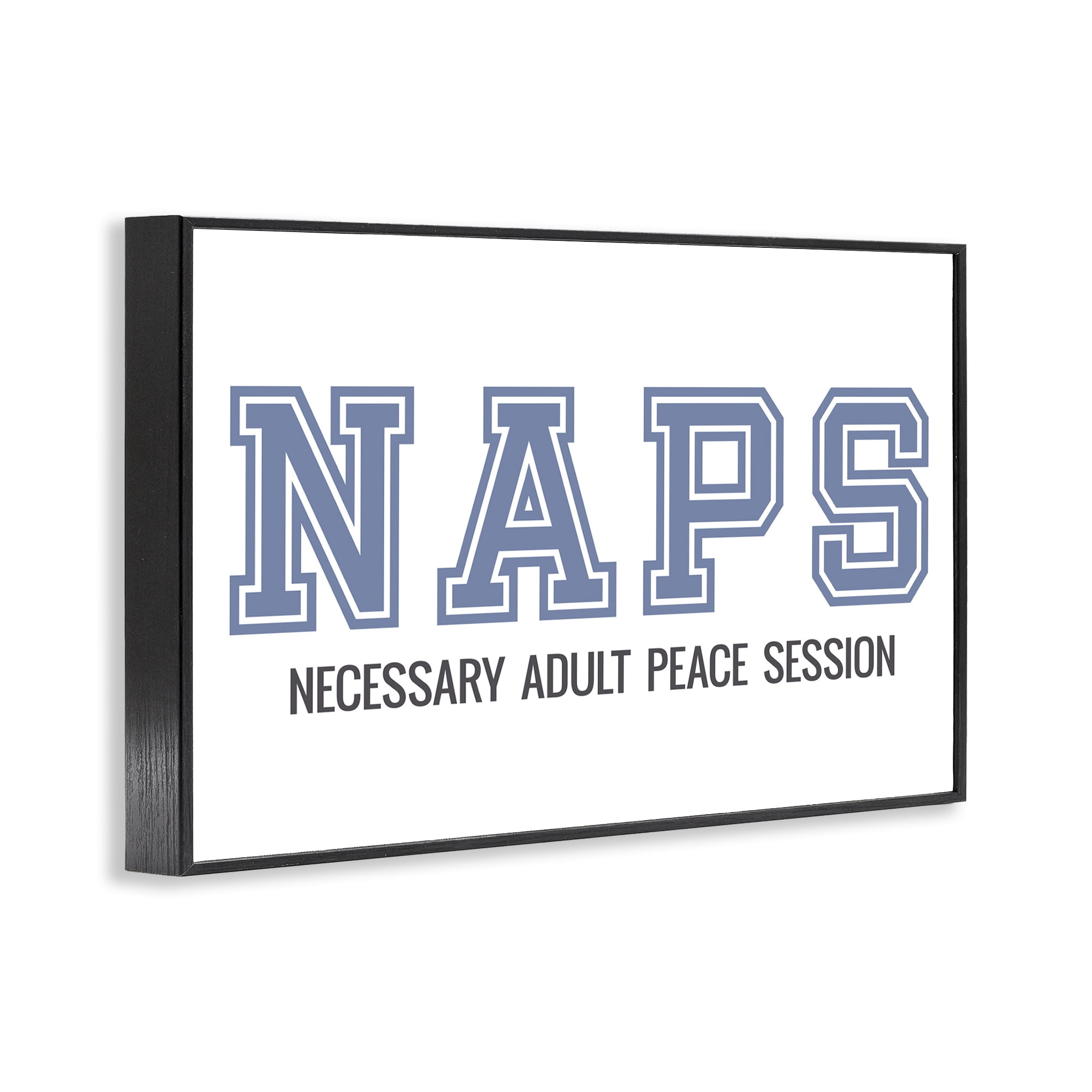 Stupell Industries Funny Naps Phrase Typography Painting Black Framed Art Print Wall Art, 24 x 16