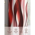thumbnail image 6 of Red Gradient Line Sheer Curtains 96 Inches Long 2 Panels Abstract Twist Light Filtering Semi Sheer Window Curtains Drapes for Bedroom Living Room 52"x96", 6 of 7