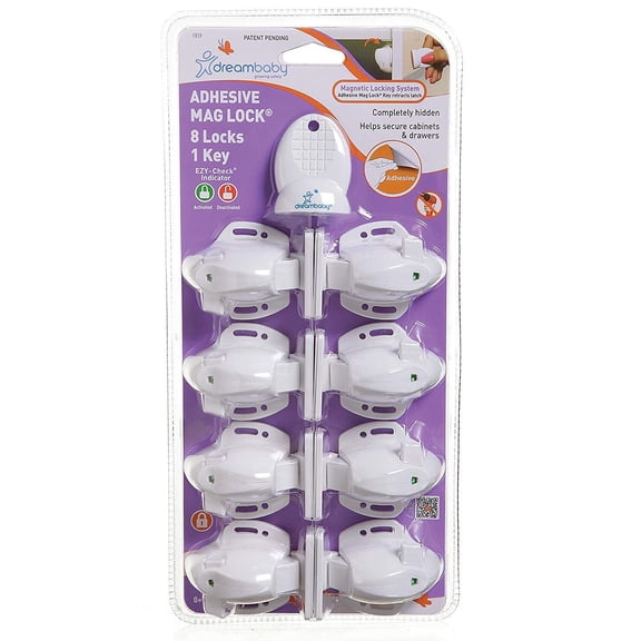 Adhesive Mag Locks - 8 Locks, 1 Key