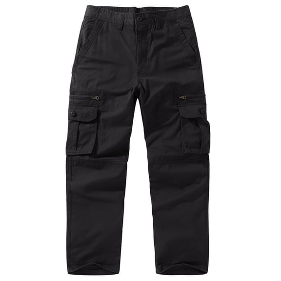 Zorckvet Mens Cargo Pants Black Athletic Workout with Pockets Casual Big and Tall Pant for Men