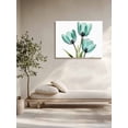 thumbnail image 5 of Turquoise Aqua Tulips Wall Art for Living Room,Canvas Picture Wall Decor for Bathroom Bedroom,Spring Floral Botanical Plant Painting Artwork for Office Kitchen Hallway Dining Room Home Decor 12"x16", 5 of 8