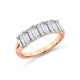 thumbnail image 3 of IGI Certified Emerald Shape Lab Grown Diamond Anniversary Band Ring For Women | 5 Stone 5 CT TW 14K Rose Gold | FG-VS Quality Emerald Friendly Diamonds Band Ring, 3 of 6