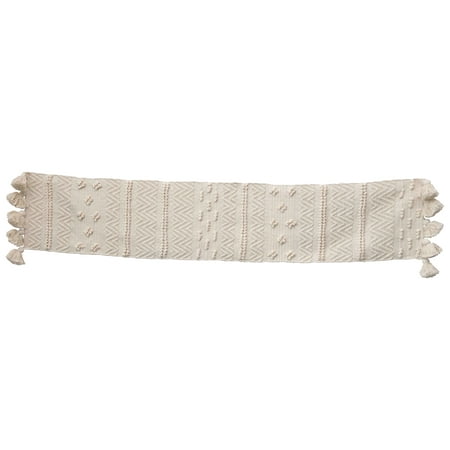 

Creative Co-Op 72 Woven Cotton Textured Table Runner with Pom Poms & Tassels