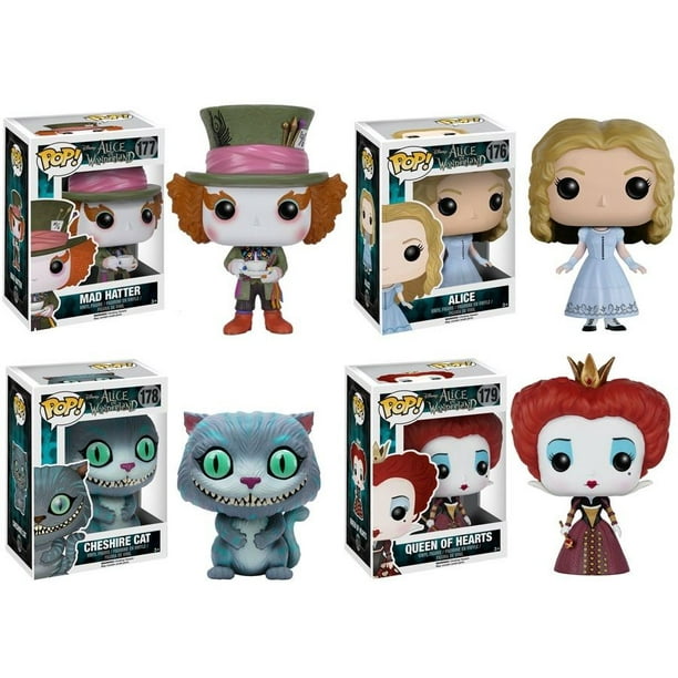 Mad Hatter Alice Cheshire Cat Queen Of Hearts Deluxe Collector Set Of 4 Alice In Wonderland Funko Pop Vinyl Live Action Figure Disney Movie Merchandise Toy Collectible Walmart Com Walmart Com