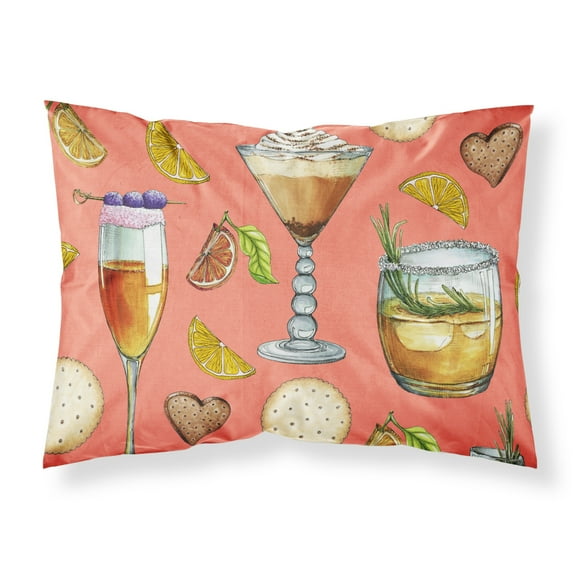 Drinks and Cocktails Salmon Fabric Standard Pillowcase