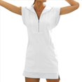thumbnail image 3 of Vestido Tipo Sudadera con Media Cremallera para Mujer, Estilo Túnica, Sin Mangas, con Cuello en V, Color , Talla L, 3 of 9