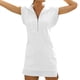 thumbnail image 3 of Vestido Tipo Sudadera con Media Cremallera para Mujer, Estilo Verano, Cuello en V, Sin Mangas, Estilo Túnica, Minivestido XXL, 3 of 9