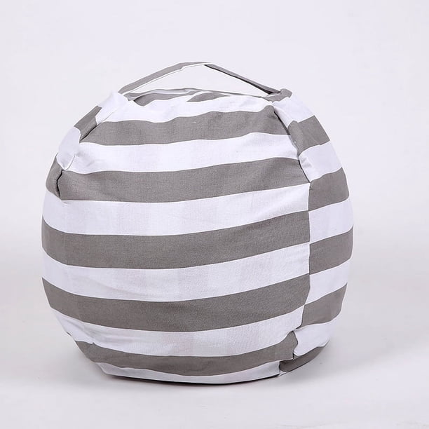Bolsa de almacenamiento de juguetes de peluche para niños, sofá puf a rayas para niños, bolsa de viaje con cremallera de gran capacidad para guardar edredones