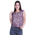 thumbnail image 4 of Moomaya Hauts pour Femmes Travail Décontracté Imprimé Col Rond à Volants Crop Top Décontracté, 4 of 4