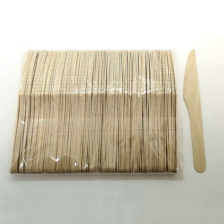 

100pcs Wooden Forks Spoons Cutters Set Disposable Wood Cutlery Utensils Tableware for Dinner Barbecue (30pcs Spoons 40pcs Forks 30pcs Cutters)