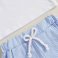 thumbnail image 4 of HCNTES Baby Boy Easter Outfits Toddler Boys Summer Clothes Short Sleeve Truck Embroidery T-Shirt + Striped Shorts 2Pcs Set, 4 of 8