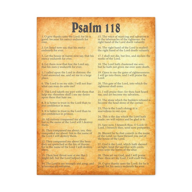 Scripture Walls Psalm 118 Chapter Gold Bible Canvas Christian Wall Art Ready to Hang Unframed