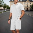 thumbnail image 2 of KKBOTIVE Men's Outfit Set Fashion Print Crewneck Short Sleeved Tops and Shorts/trousers Summer Adults Cozy Soft Sweatsuit, White Size: XXL, 2 of 9