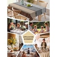thumbnail image 5 of Brown Grey Table Cloth, Vintage Stripe Farmhouse Wood Grain Ombre Waterproof Tablecloth for Rectangle Tables, Reusable Washable Fabric Table Cover for Restaurant Kitchen Dining Tables 60"x120", 5 of 6