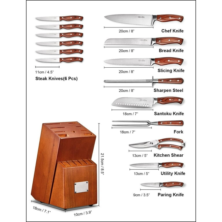 4 PCs x 6 Boning/Steak Knife Set in a Gift Box, Brown Pakkawood