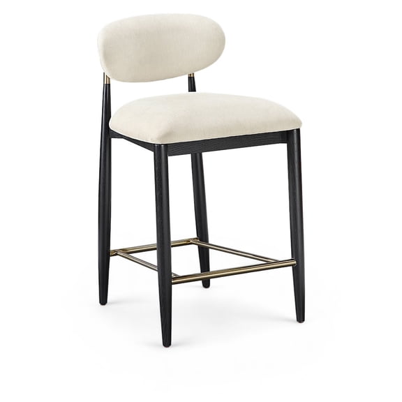 Meridian Furniture Riccio Beige Performance Fabric Upholstered Stool