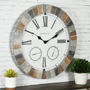 FirsTime & Co.® Garden Stone Outdoor Clock, American Crafted, Faux Slate, 18 x 2 x 18 in, (99670)