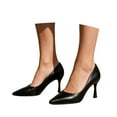 thumbnail image 3 of BdTemWBs Elegant Black Pointed Toe Heels For With Slip On Bowless Design For And Evening Wear (Black,8), 3 of 6