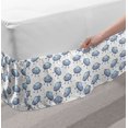 thumbnail image 2 of Spaceship Bed Skirt, Repetitive Disc Shaped Flying Saucers and Stars on Plain Backdrop, Elastic Bedskirt Dust Ruffle Wrap Around for Bedding Decor, 4 Sizes, White and Pale Ceil Blue, by Ambesonne, 2 of 2
