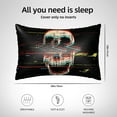 thumbnail image 4 of KLL Glitch Screaming Skull Pattern Silk Pillowcase for Hair and Skin Standard Size 20"X 30" Soft Breathable Pillow Covers for Sleeping, 4 of 7