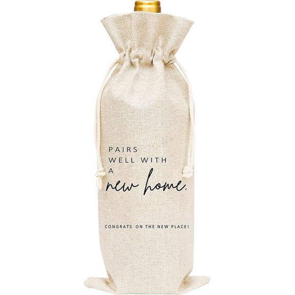 1pcs Housewarming Wine Gift Bags, New Home Wine Bag For Friends, Client Gift From Realtors, 1 Pc Bag (A47)