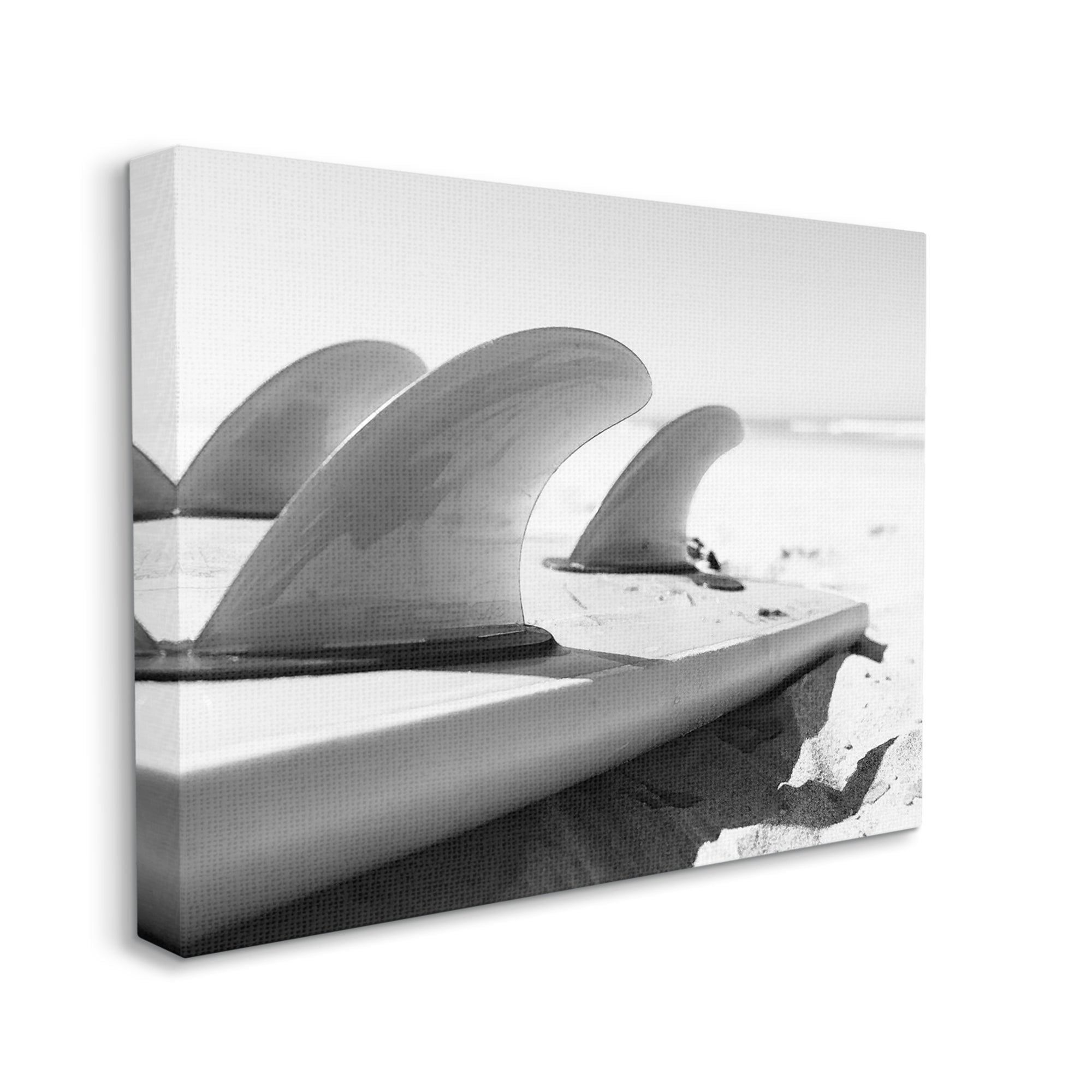 Stupell Industries Surfboard Fins Beach Sports Photography Ocean Coast Photograph Gallery Wrapped Canvas Print Wall Art, Design by Two Smart Blondes
