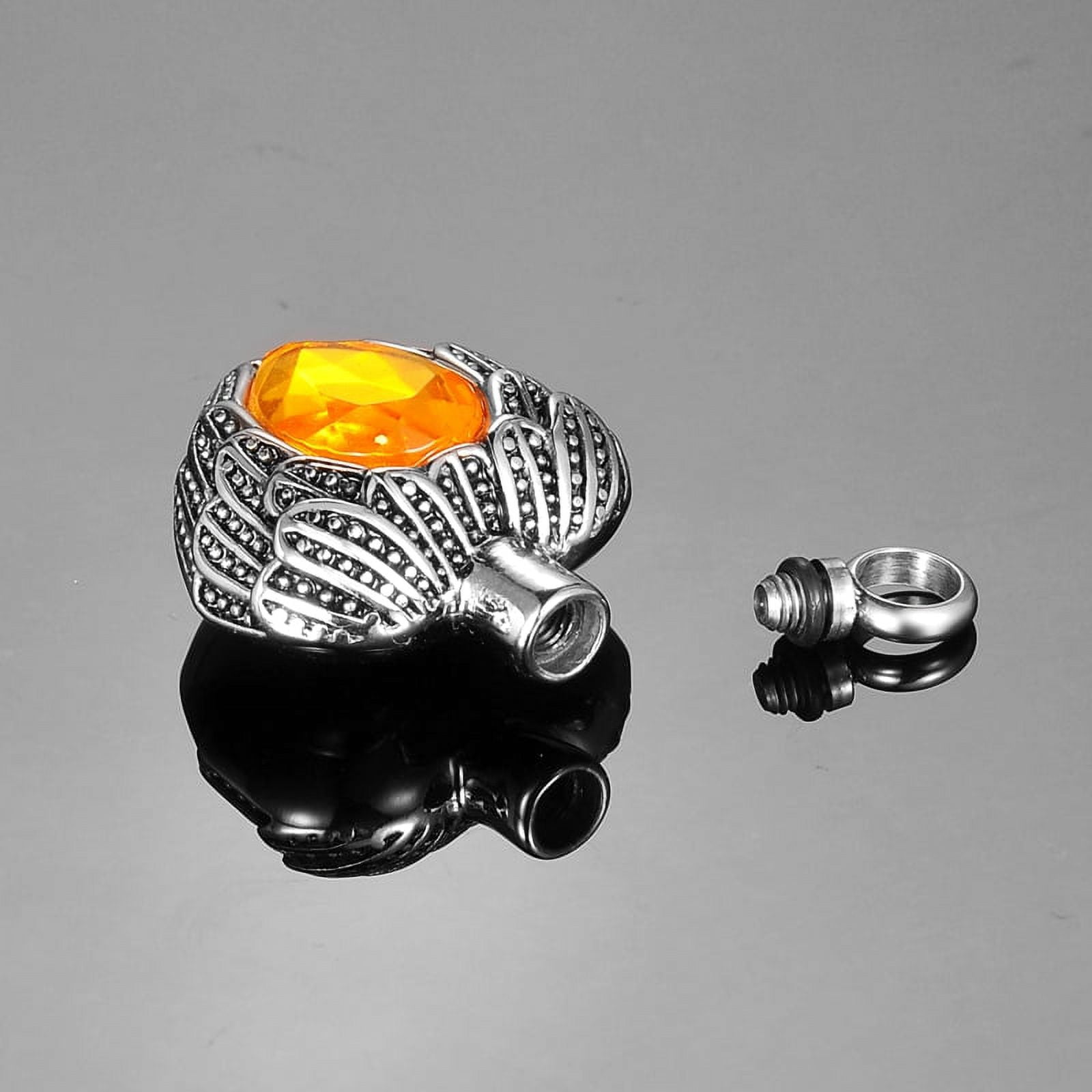 Anavia Cremation Urn Pendant Memorial Jewelry Angel Birthstone Heart with Free Funnel Kit and Velvet Jewelry Box [November]
