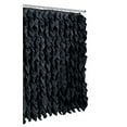 Waterfall Shabby Chic Ruffled Fabric Shower Curtain (Black)