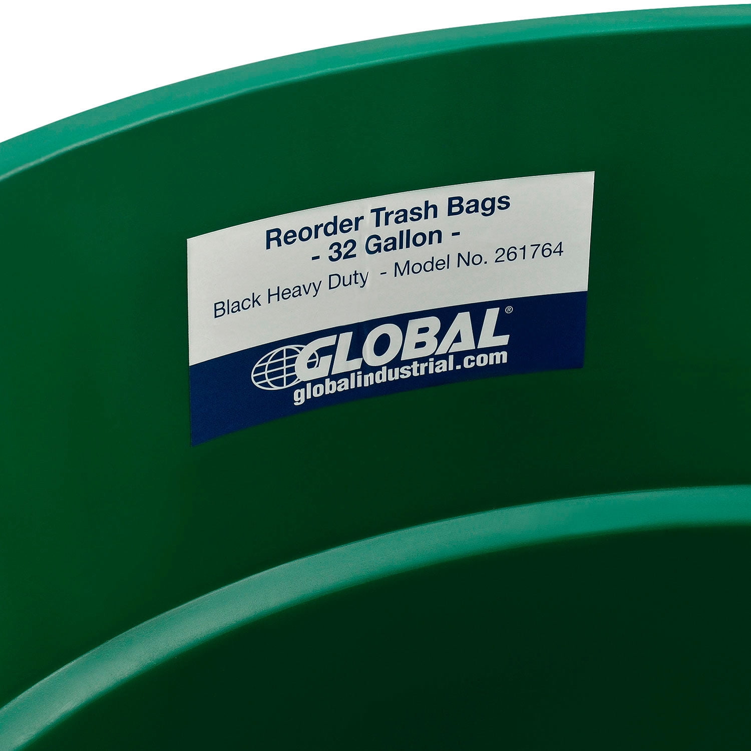 Global Industrial Plastic Trash Can - 32 Gallon Green