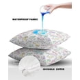 thumbnail image 4 of Pack of 2 Outdoor Pillow Covers, Spring Line Painting Whale Elephant Rabbit Waterproof Square Throw Pillowcase Cushion Decorative Pillow Covers for Couch Patio Tent, 26x26 in, 4 of 6