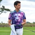 thumbnail image 3 of Fotbe Cool Lion Head Camiseta Polo de Golf para Hombre con Estampado – Camisa Deportiva Transpirable con Cuello Abotonado-3X-Large, 3 of 6