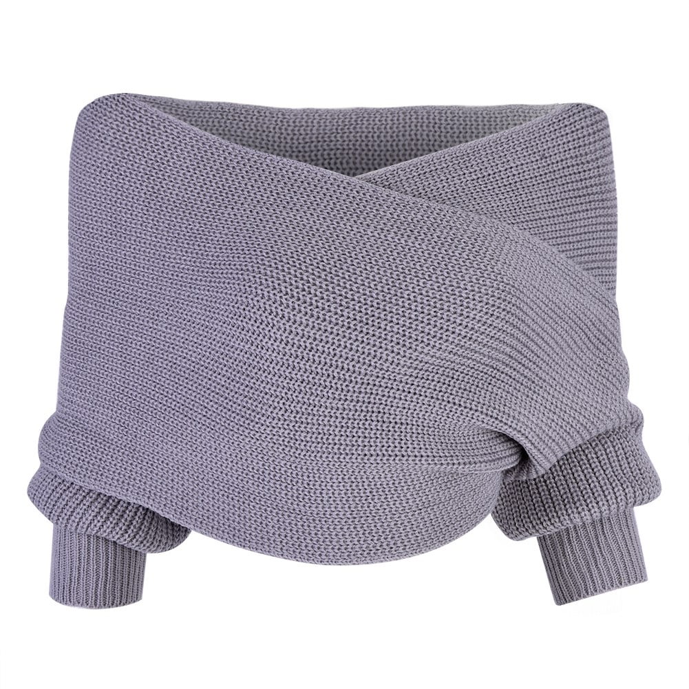 cross wrap off shoulder sweater