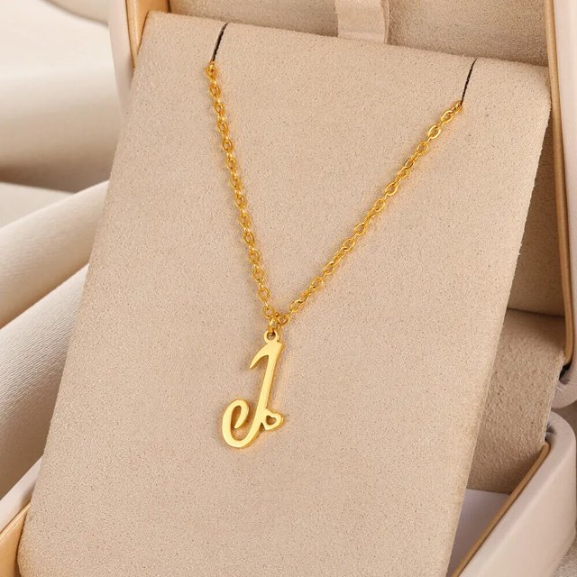 Collares con colgante de letra inicial de A-Z para mujer, joyería de acero inoxidable, regalos Bff, artículos baratos con envío gratis