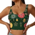 thumbnail image 2 of Haiem Christmas Pattern Womens Sports Bra - U Neck Padded Low Impact Yoga Bra Workout Crop Top Gym Moisture-Wicking Workout Vest -Large, 2 of 9