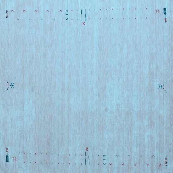 Ahgly Company Indoor Square Abstract Light Blue Contemporary Area Rugs, 5' Square