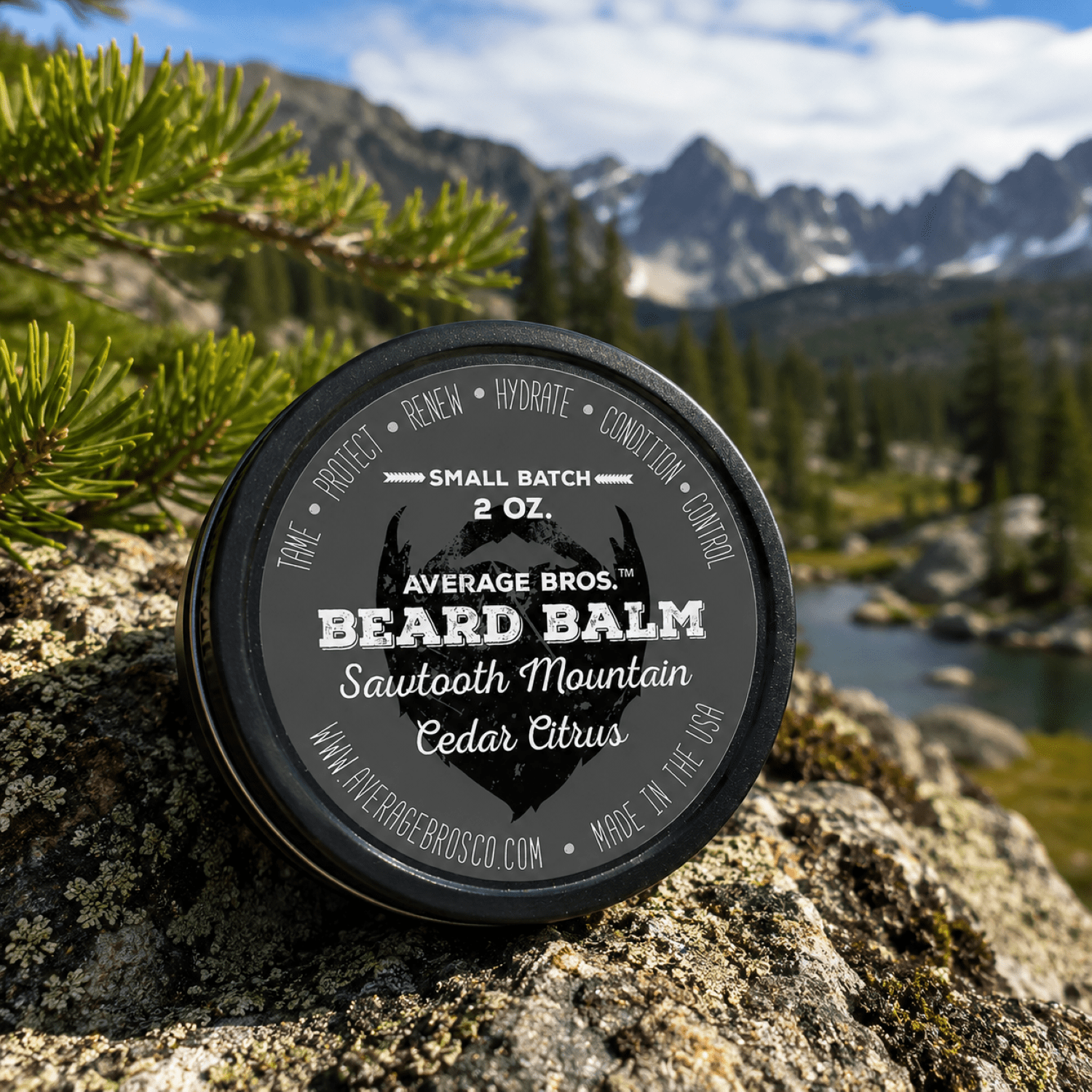 Average Bros Sawtooth Cedar Citrus Beard Balm, 2oz.