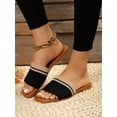 thumbnail image 3 of Summer Women‘s Flat Slipper  Open Toe Square Head  Elastic Band  Versatile And Comfortable For Outdoor Wear, 3 of 7