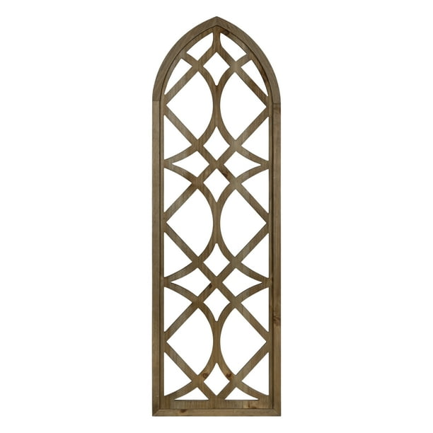 Stratton Home Decor Farmhouse Arched Natural Wood Window