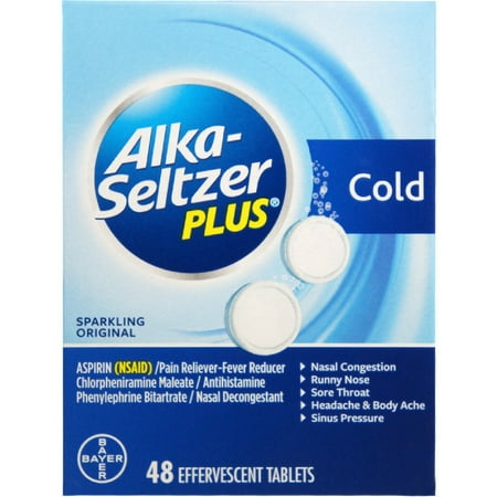 Alka-Seltzer Plus Cold Tablets 48 ea (Best Antihistamine Decongestant Combination)