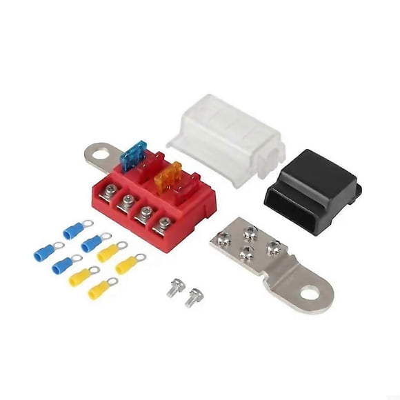 For M10 100a 32v 4 Circuit Kit Blade Fuse Block Battery Terminal Mount
