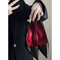 thumbnail image 1 of Talons Hauts Noirs Bas Rouges Talon Fin Sexy Jeu de Nuit Printemps et Automne Nouveau Lit Cuir Verni Style Pur Désir Chaussures Simples, 1 of 6