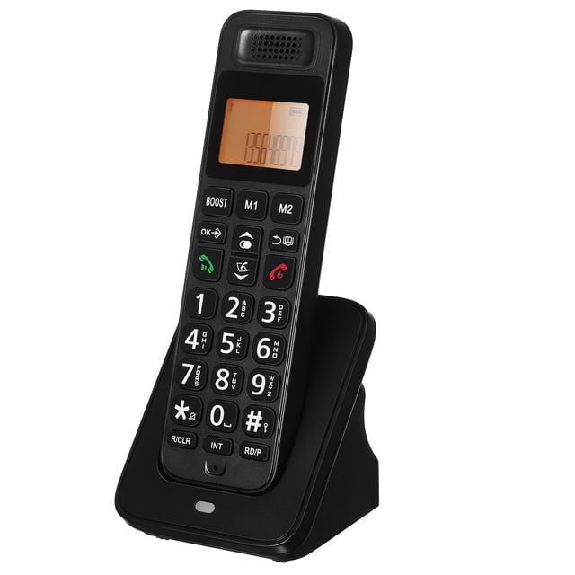 Teléfono inalámbrico fijo para el hogar y la oficina. Teléfono inalámbrico con contestador automático para personas mayores. Para el hogar y la oficina. Con enchufe estadounidense.