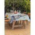 thumbnail image 2 of Outdoor Tablecloth with Umbrella Hole and Zipper, Happy Easter Rectangle Table Cloth 60x84 Inch Waterproof Tablecloth, Spring Bunny Easter Eggs Floral Teal Wood Picnic Table Cover for Patio Camping, 2 of 7