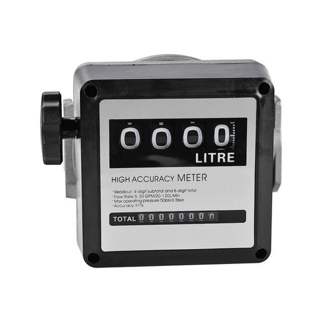FM-120 4 Digital Gasoline Fuel Petrol Oil Flow Meter, 20-120L/Min for Fuel Oil Flow Sensor, Counter Gasoline Meter Display ,Easy to Install