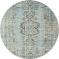 thumbnail image 1 of Ahgly Company Machine Washable Indoor Round Contemporary Silver Gray Area Rugs, 3' Round, 1 of 7