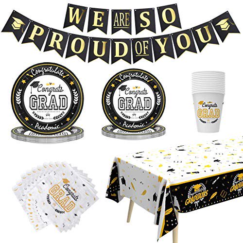 Graduation Decorations 2021 Graduation Plates and Napkins Serves 24